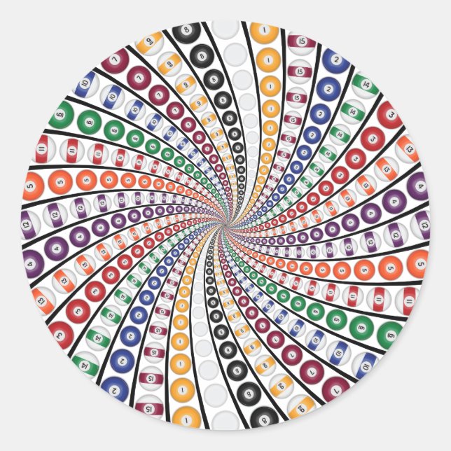 Billard / Schwimmbälle Vortex: Runder Aufkleber (Vorderseite)