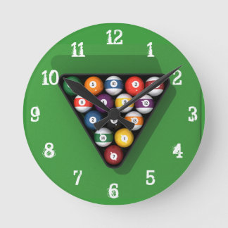 Billard / Schwimmbälle: Wall-Uhr Runde Wanduhr