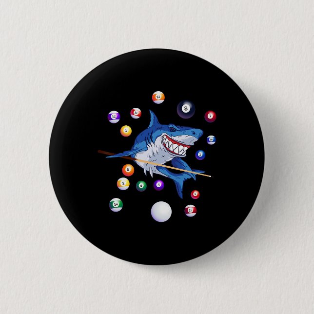 Billard Shark Billiard Player Billard Billardtisch Button (Vorderseite)