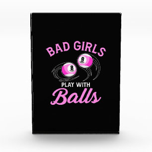 Billard Snooker Girls spielen mit Billiard Balls Fotoblock