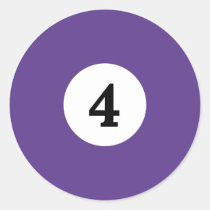 Billard Solid Lila Ball 4 Runder Aufkleber