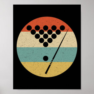 Billard Spieler - Vintage Retro Pool Snooker Tab Poster