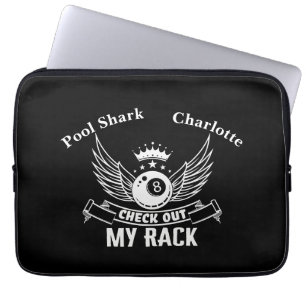 Billard-Sprichwort mit Flügeln und Kronendesign Laptopschutzhülle