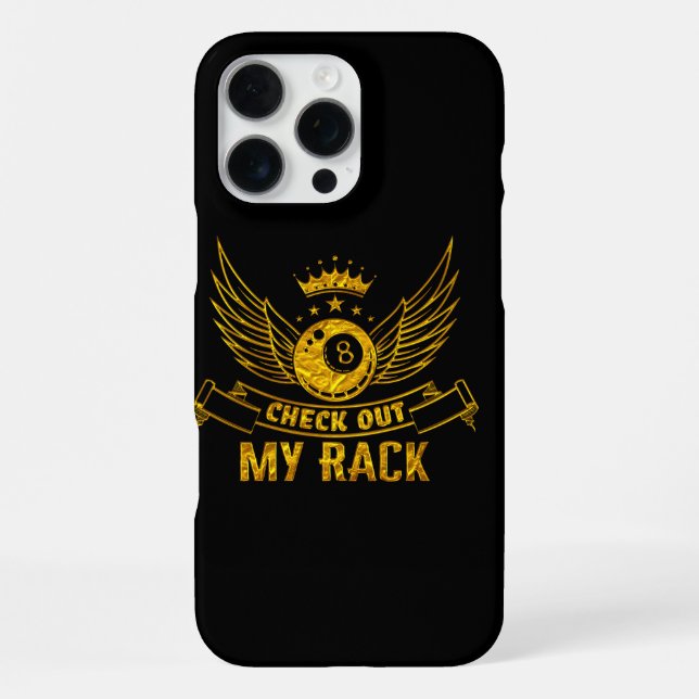 Billard Spruch mit Flügel- und Kronendesign iPhone Hülle (Rückseite)