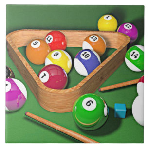 Billard, Ständer, buntes Design, Fliese