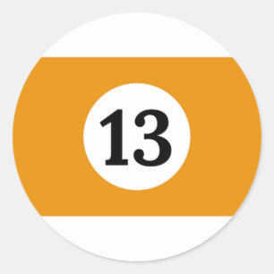 Billard-Streifen Orangenball 13 Runder Aufkleber