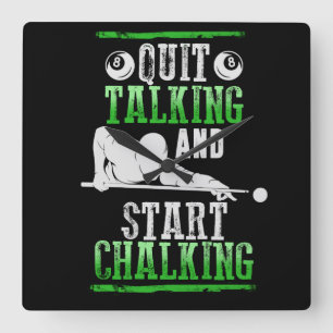 Billard Style Quadratische Wanduhr