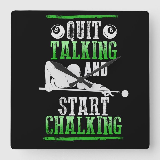 Billard Style Quadratische Wanduhr (Vorderseite)