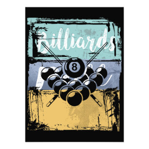Billard-Tee - Vintage Retro Pool Fotodruck