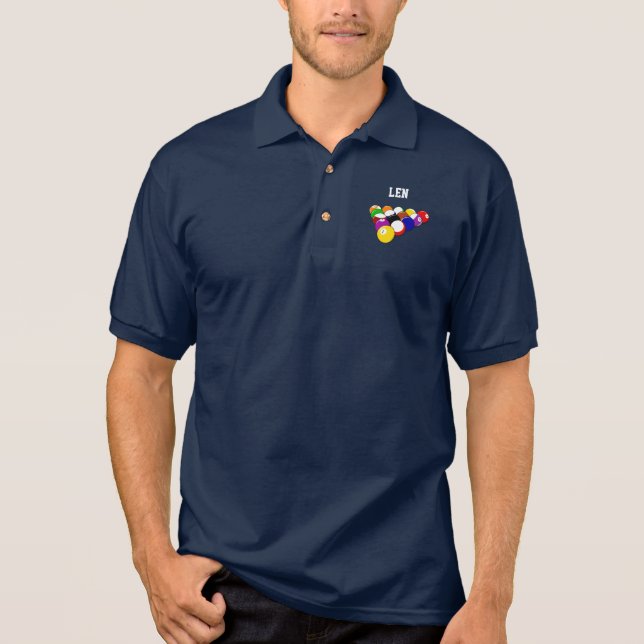 Billard Template Polo Shirt, fertig zum Anpassen (Vorderseite)