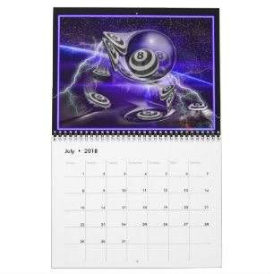 Billard trägt 2018 ein kalender