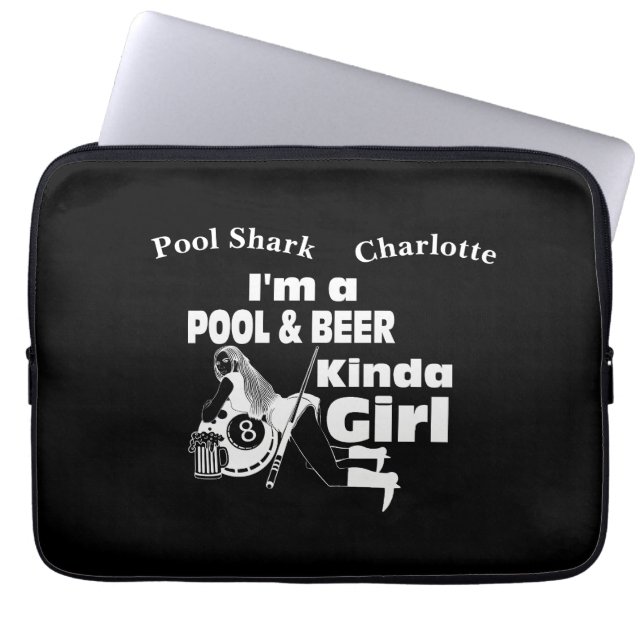 Billard und Bier-Angebot mit Retro Vibe Laptopschutzhülle (Vorderseite)
