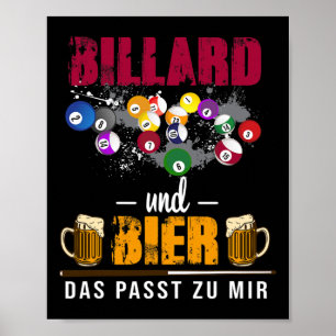 Billard und Bier, die Anzüge ich Pool Billard n Poster