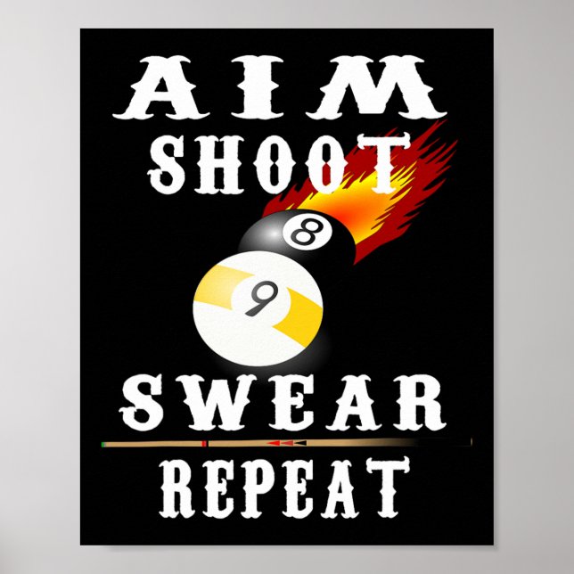 Billard Vintag Retro Pool Poster (Vorne)