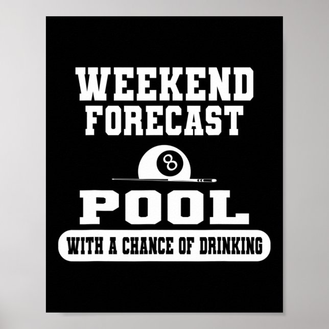 Billard Weekend Forecast Billiard Pool Players F Poster (Vorne)