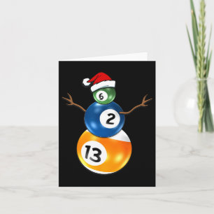 Billard-Weihnachtsschneemann mit Poolbillardtisch Karte