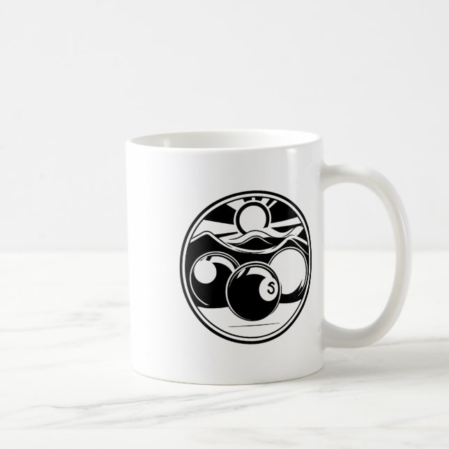 Billard Zeichnend Pool Player Kaffeetasse (Rechts)
