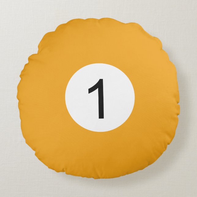Billardball #1 rundes kissen (Vorderseite)