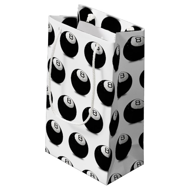 Billardball Kleine Geschenktüte (Rückseite Schrägansicht)