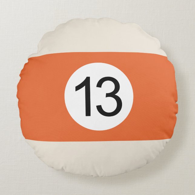Billardball-Rundkissen #13 Rundes Kissen (Vorderseite)