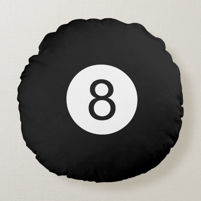 Billardball-Rundkissen #8 Rundes Kissen (Vorderseite)