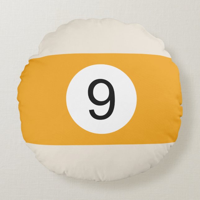 Billardball-Rundkissen #9 Rundes Kissen (Vorderseite)