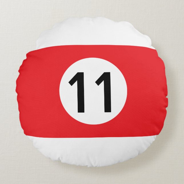 Billardball (Solid oder Stripe) - zu 100 % bearbei Rundes Kissen (Vorderseite)