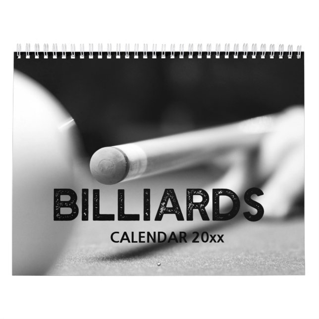 Billardkalender in Schwarz und Weiß Kalender (Titelbild)