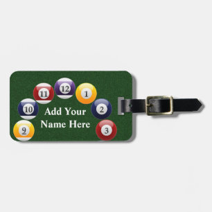 Billardkugel-glänzender bunter Poolsnooker-Sport Gepäckanhänger