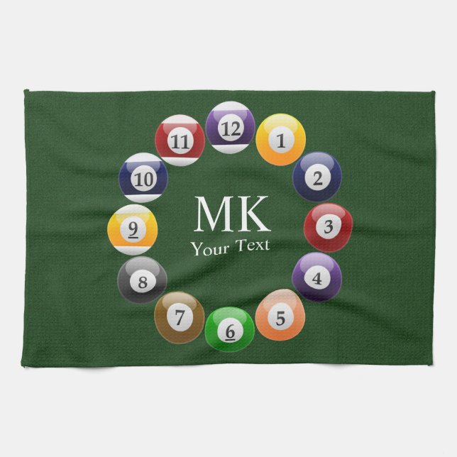 Billardkugel-glänzender bunter Poolsnooker-Sport Handtuch (Horizontal)