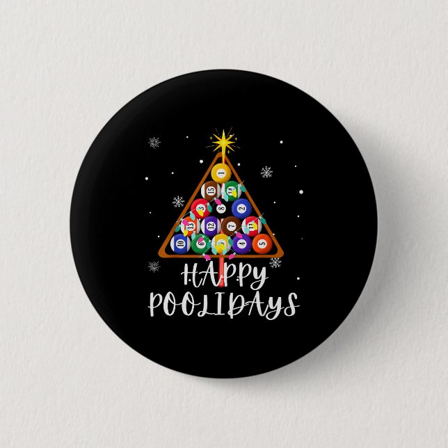 Billardkugel-Weihnachtsbaum Ol Billard Weihnachten Button (Vorderseite)
