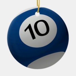 BILLARDKUGEL-WEIHNACHTSverzierung 10 (ZEHN) Keramikornament