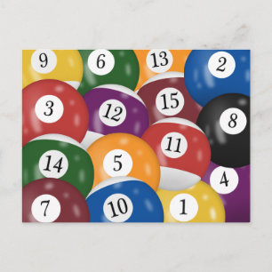 Billardkugeln 65. Geburtstagspostkarte Postkarte