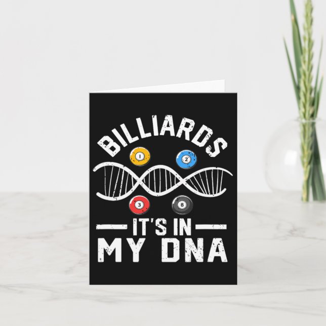Billardplayer in meiner DNA Funny Pool Billiard Karte (Vorderseite)
