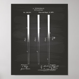 Billardqueues 1879 Patentkunst - Wandtafel Poster