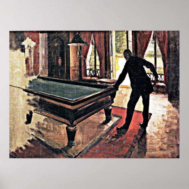 Billards - Caillebotte, berühmtes Gemälde, Poster (Vorne)
