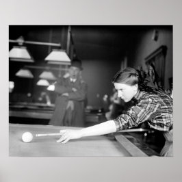 Billards Game, 1910. Vintages Foto Poster