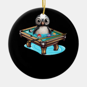 Billards Penguin Hustler Pool Snooker Pop spielen Keramik Ornament