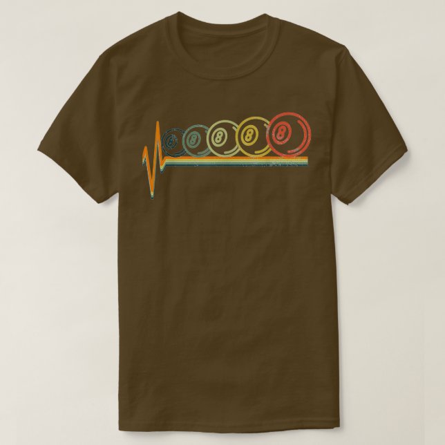 Billards Pool Acht 8 Heartbeat Geschenke T-Shirt (Design vorne)