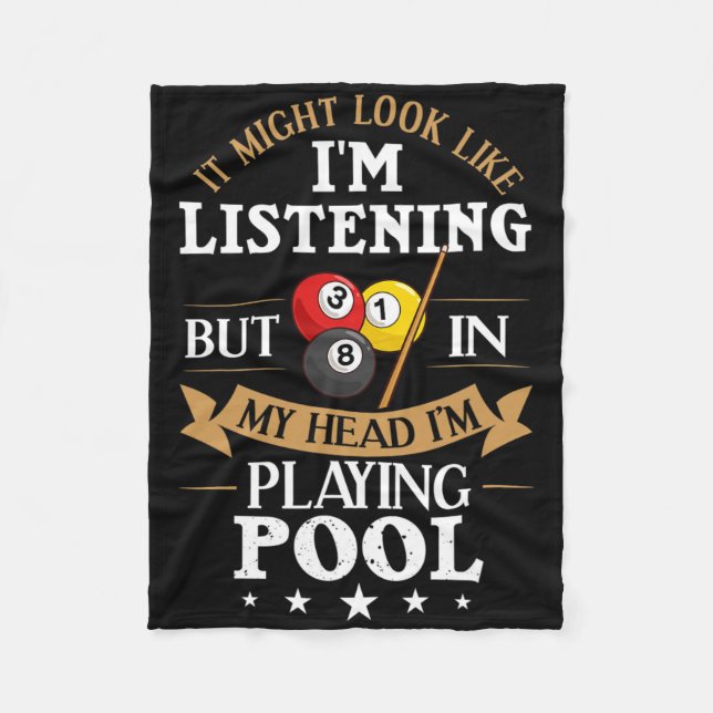 Billards Snooker Pool Game Player Sportwettkampf Fleecedecke (Vorderseite)