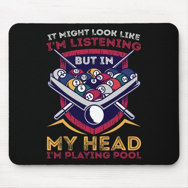 Billards Snooker Pool Game Player Sportwettkampf Mousepad (Vorne)