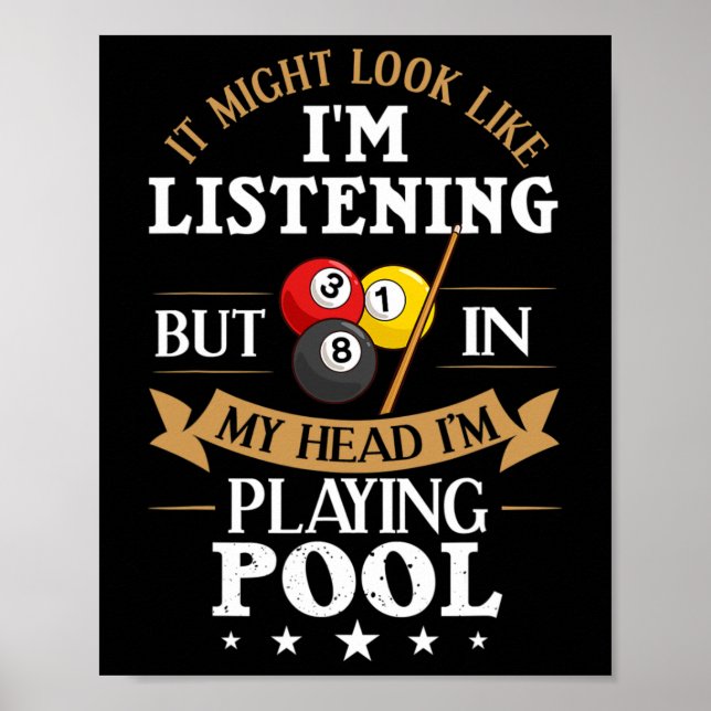 Billards Snooker Pool Game Player Sportwettkampf Poster (Vorne)