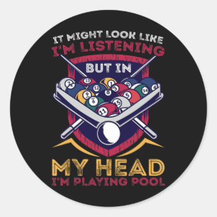 Billards Snooker Pool Game Player Sportwettkampf Runder Aufkleber