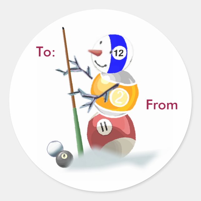 Billards Snowman Weihnachtspauschale Stickers (Vorderseite)