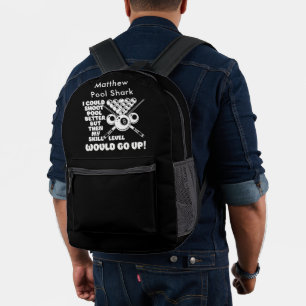 Billards Sprichwort über Qualifikationsniveau und Bedruckter Rucksack