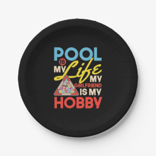 Billardspieler Poolbillard ist mein Leben Pappteller