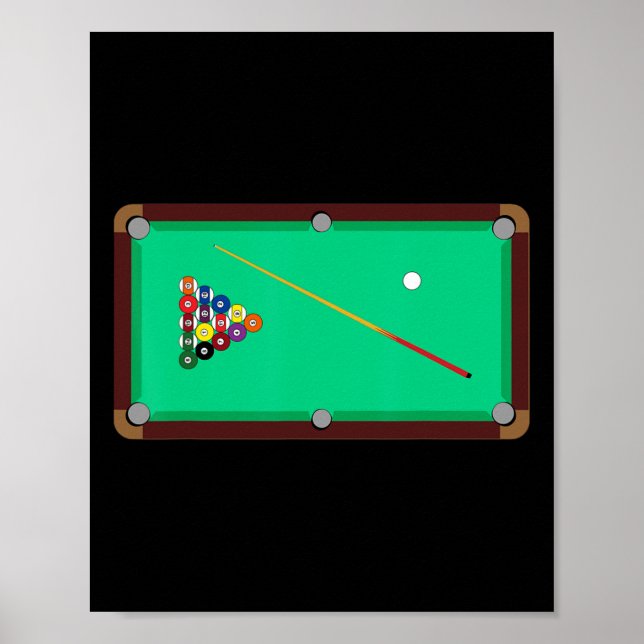 Billardtisch - Coole Billard T Shirt Poster (Vorne)