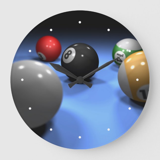 Billardtisch Große Wanduhr (Vorderseite)