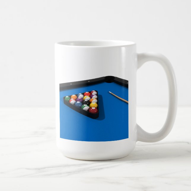 Billardtisch mit Swimmingpools auf Blue Felt: Kaffeetasse (Rechts)
