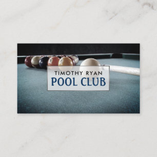 Billardtisch, Pool Club, Pool Player Visitenkarte